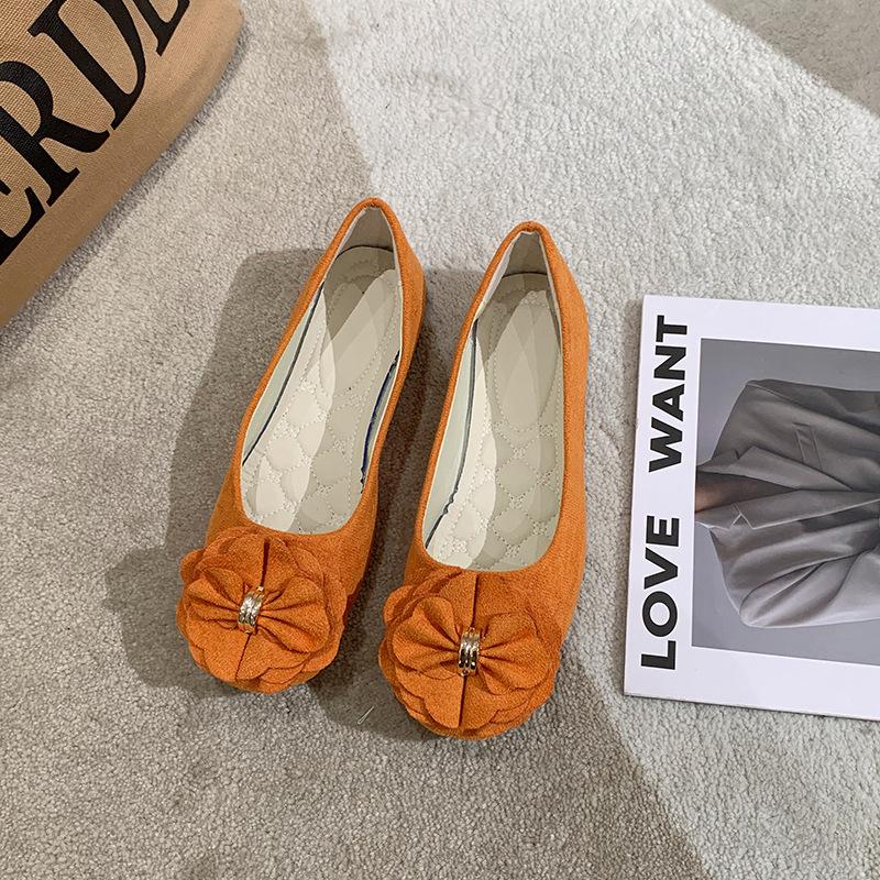 Women Girls Solid Big Size Slip On Flat Shallow Comfort Casual Single Shoes