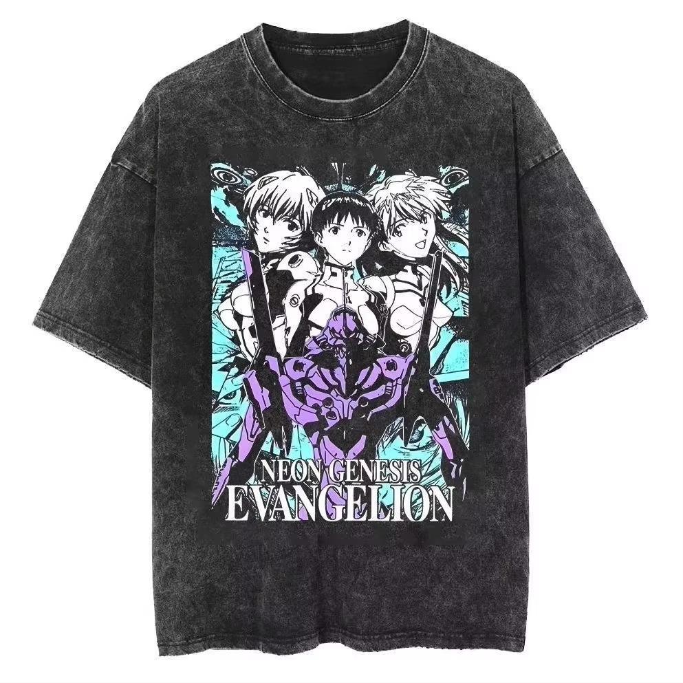 

Neon Genesis Evangelion T Shirt EVA Anime Print Cotton Short Sleeve Tee Casual Tshirt for Men Women Anime Fans New 2XL