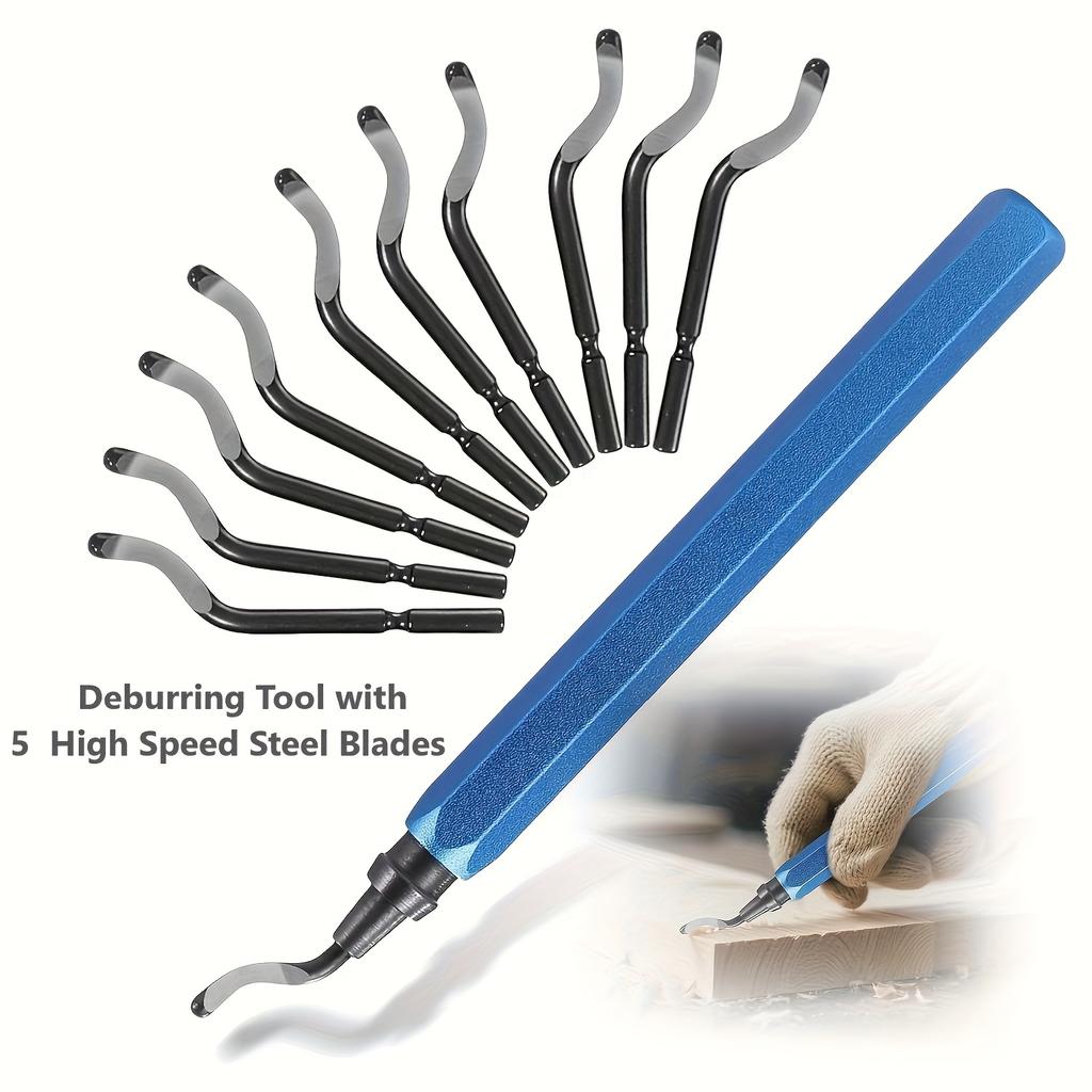 Deburr Blade Deburring Tools Tools Flexible Deburring Remover Hand Tools Handle High Speed Steel With 10pcs Rotary Deburr Blades