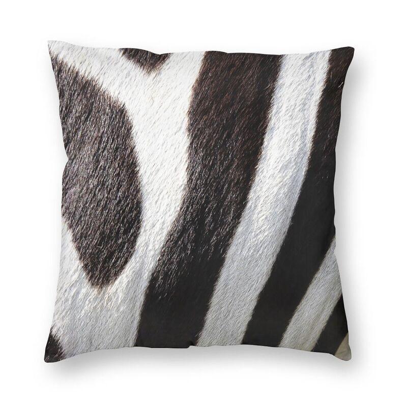 Zebra Striped Pattern Animal Fur Pillow Cover Decoration Zebra Leather Texture Lover Cushion Cover Throw Pillow For Car Printing 30x30cm 12x12in