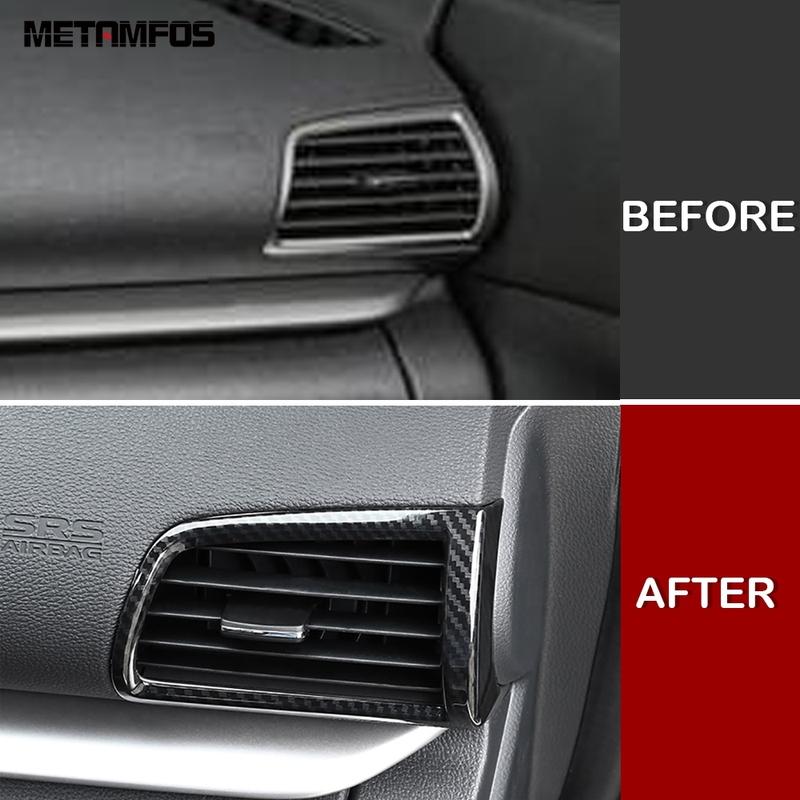 For Mitsubishi Eclipse Cross 2017-2024 2025 Carbon Fiber Side Front Air Condition AC Vent Outlet Cover Trim Interior Accessories