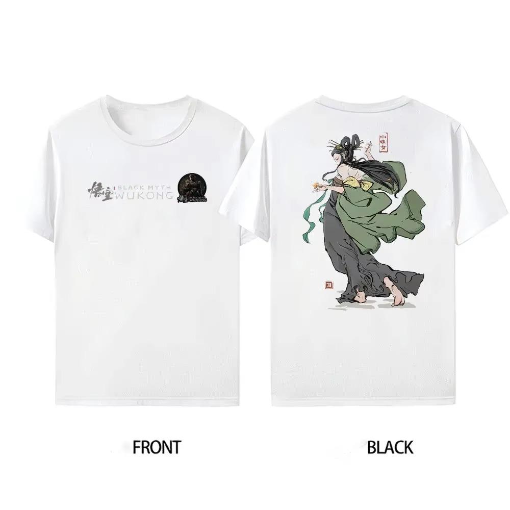 Men's Hot-selling Black Myth Wukong Sun Wukong Front Back Pattern Cotton Tshirt Wukong Game Clearance  Tee Short Sleeved