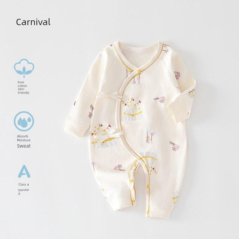 

Baby Clothes, Class a Pure Cotton, Spring and Autumn Tie-Waist Belly-Protecting Butterfly Romper, Baby One-Piece Crawling Suit, All-Season Style Carnival Butterfly Clothes 52