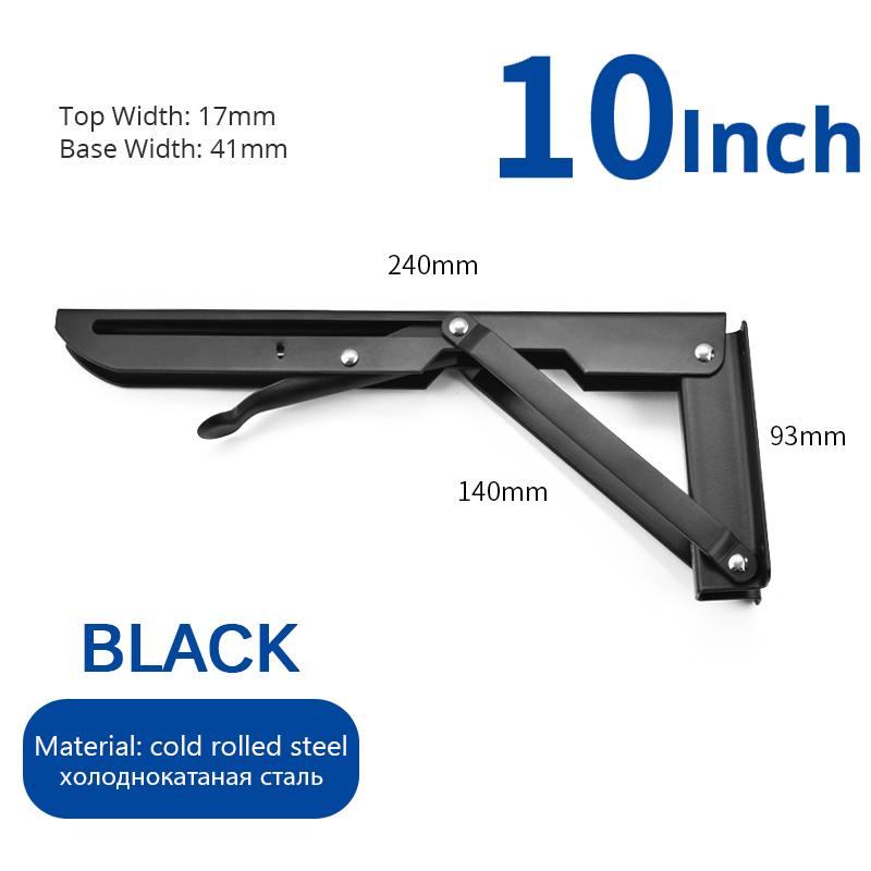 NAIERDI 2PCS 8-20inch Stainless Steel Folding Angle Bracket White Black Iron Triangle Wall Mount Bracket For Shelf Bench Table