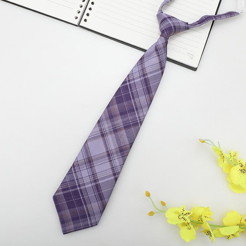 Jk Small Tie Female College Style Lazy Japanese Plaid Uniform Shirt Tie Student Ins Men'S And Women'S Short Styles Free Of Charge