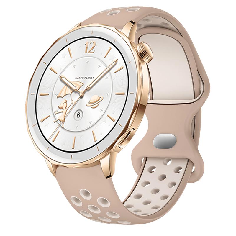 18mm Silikonband Kompatibel mit Oneplus Watch 3 43mm Zweifarbiges Atmungsaktives Armband für OPPO Watch X2 Mini Damen Herren Band