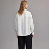 ELLE Minimalist Long Sleeve Shirt With Sharp Collar And Drop Shoulder Design Women tops White EC47006