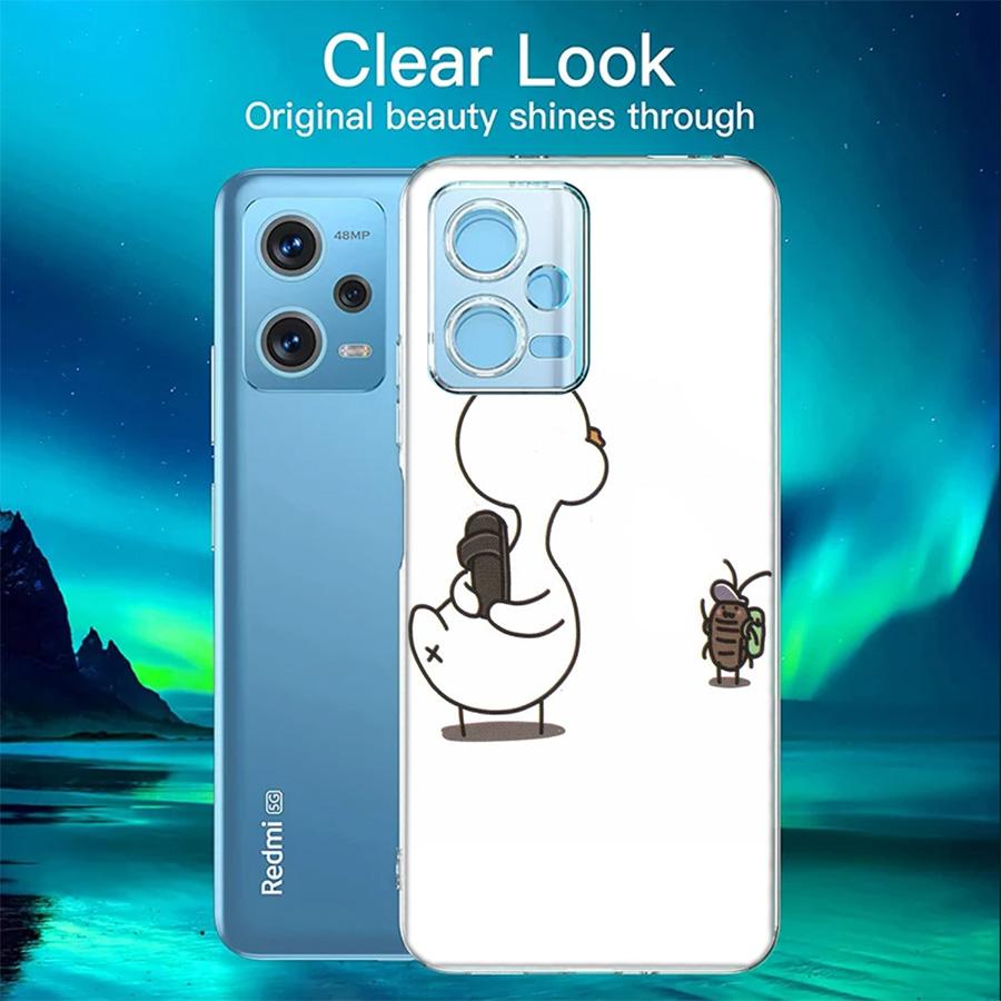 Cute Cartoon Duck Phone Case For Redmi 12 13C 12C 15C 9 10 10C Note 13 Pro Plus 14 15 Pro 9T 9C 9A TPU Soft Cover Clear Cell Cas