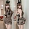 Sexy Lingerie Wild Seduction Leopard Print Kitten Dress Uniform Sexy Hip Skirt Pajamas