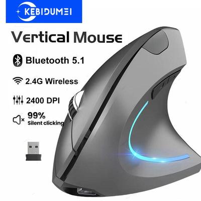 Çift Mod 2.4G Kablosuz Fare Bluetooth 5.1 Fare 2400 DPI Sessiz Fare Şarj Edilebilir Fareler Dizüstü Bilgisayar Masaüstü için