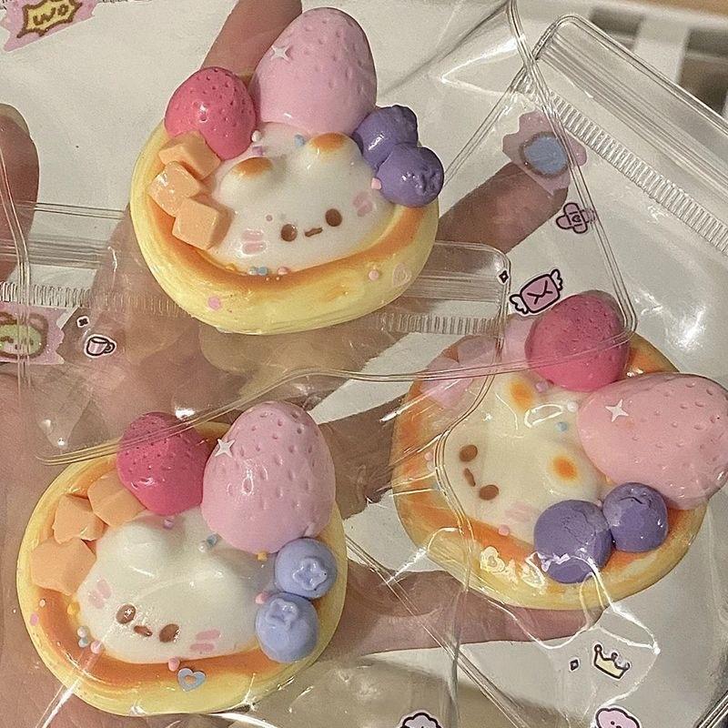 Decompre Kawaii Cartoon Egg Tart Antistress Foot Squishy Toy,Fidget Squeeze Toy, Mochi Squishy, Stress Reliever,Fidget Toys
