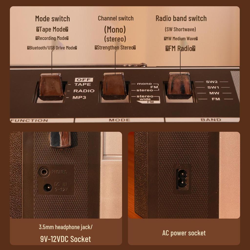 Retro 80s Cassette Recorder & Bluetooth Speaker