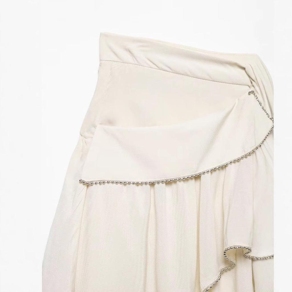 2025 Spring/Summer Layered Ruffled Mini Skirt - European & American Street Fashion