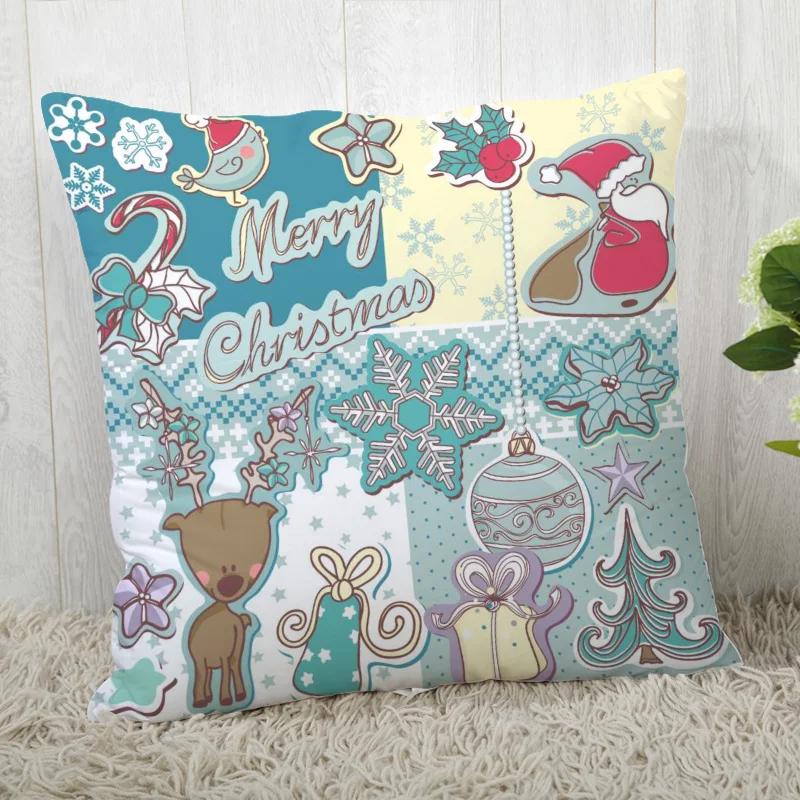 Custom Decorative Pillowcase Christmas Square Zippered Pillow Cover 35X35,40x40,45x45cm(One Side)