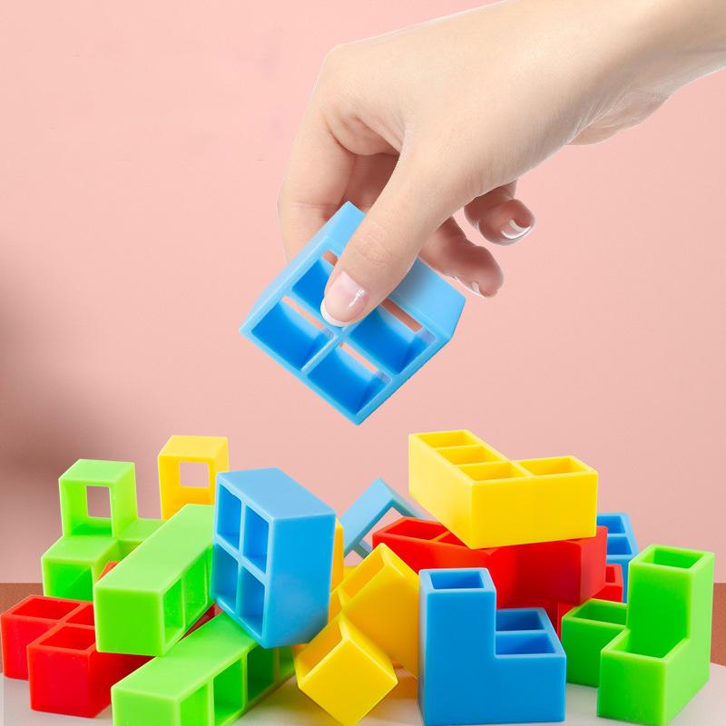 Children's Tetris Stacking Music Building Blocks Three Dimensional Assembly Swinging Balance Stacking High Table Game