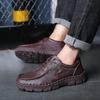 Business Formal Shoes 100% Cow Leather Casual Shoes Winter Men Loafers Slip On Fashion Moccasins Outdoor Tooling shoes