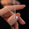 S925 Sterling Silver Moissanite Moon Necklace - Unique Clavicle Chain for Her: Qixi Valentine's Gift