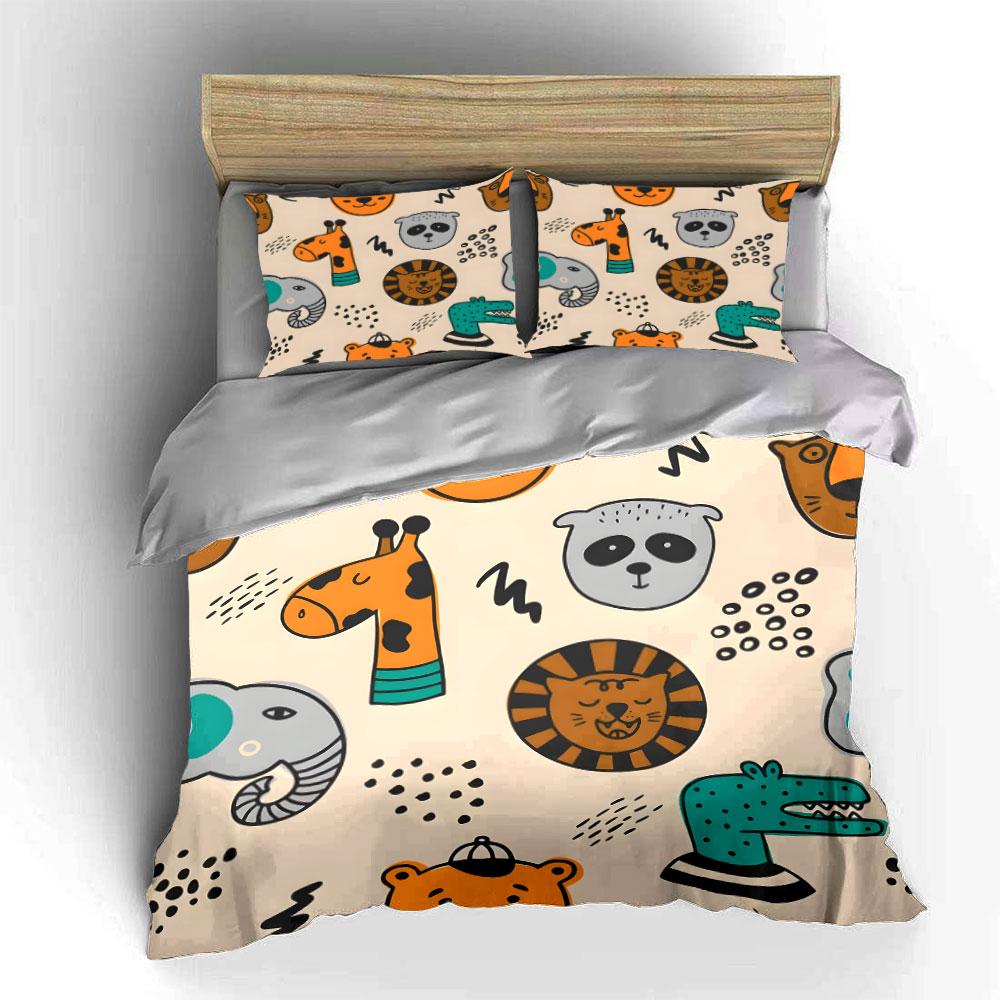 Animal-Themed Three-Piece Set for Kids   kid s and adults  bedroom decor, Exquisite three-piece bedding set gift 135x200cm