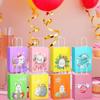 8pcs Easters Paper Gift Bags with Handle Multifunctional Snacks Cookie Bags for Spring Celebration Party Supplies