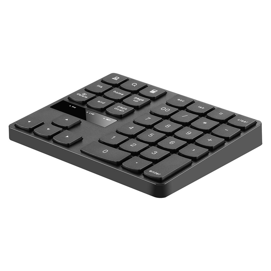 2.4G Wireless Numeric Keyboard Portable 35 Keys Financial Accounting   Keyboard Built-in Re Able Battery Black