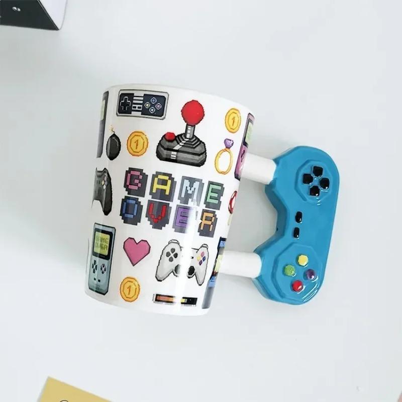 Handmade Ceramic Coffee Cup 350ml Game Controller Style Home Breakfast Milk Cup Creative Birthday Gift