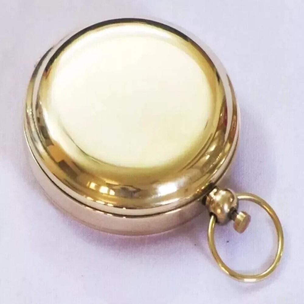 Brass Push Button Navigation Compass – 6.35 cm, Polished Finish, Magnetic