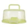 Transparent Round Cake Storage Container with Secure Closure and Handle