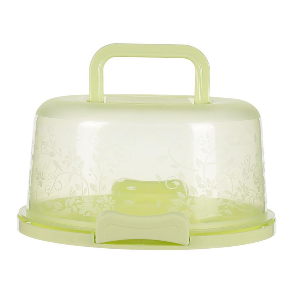 Transparent Round Cake Storage Container with Secure Closure and Handle
