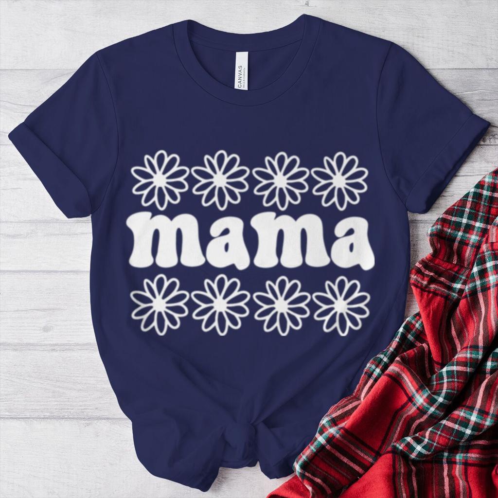 2026 Mama Vintage Flower Print T Shirts Mom Life Casual Short Sleeve Streetwear Women Fashion Mothers Gifts Tshirts Tops