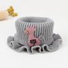 New Baby Knitted Scarf Cartoon Wool Giraffe Ruffle Neck Warmer Girls Kids Accessories Collar Circle Outdoor Winter Warm Scarves