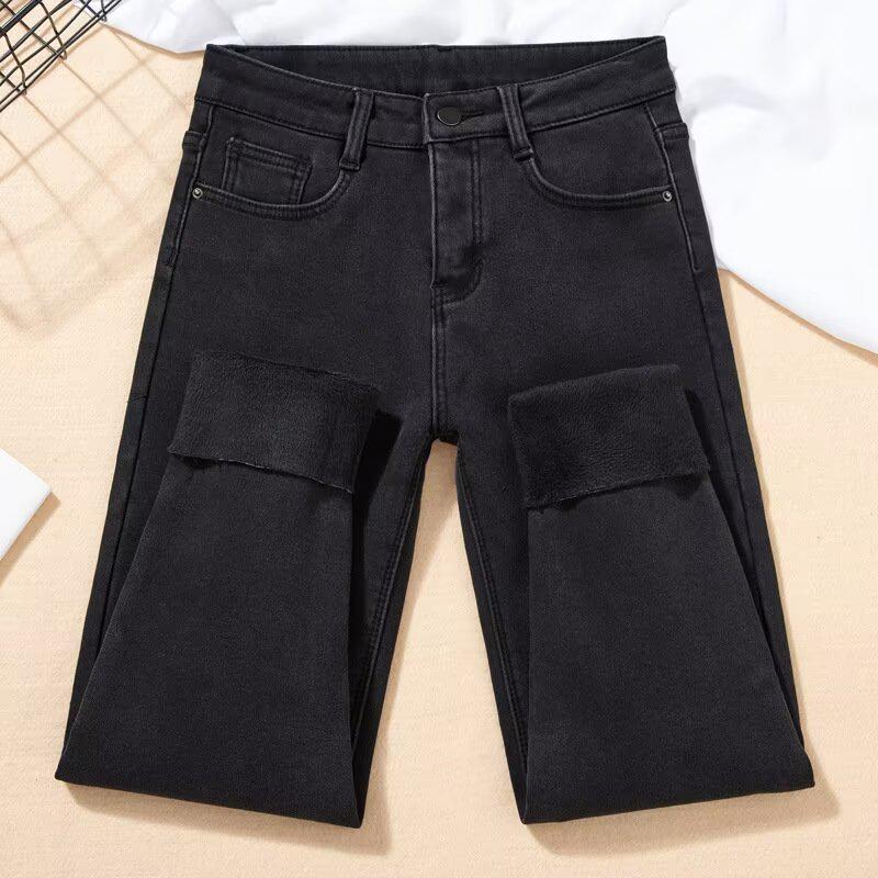 Women's High Waist Skinny Fleece-Lined Denim Pants - Thickened Warm Winter 2025 Trousers