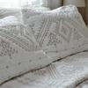 Pure Cotton White Embroidered Three-Piece Bedding Set: Bedspread, Bed Sheet, Quilted Air Conditioning Blanket.