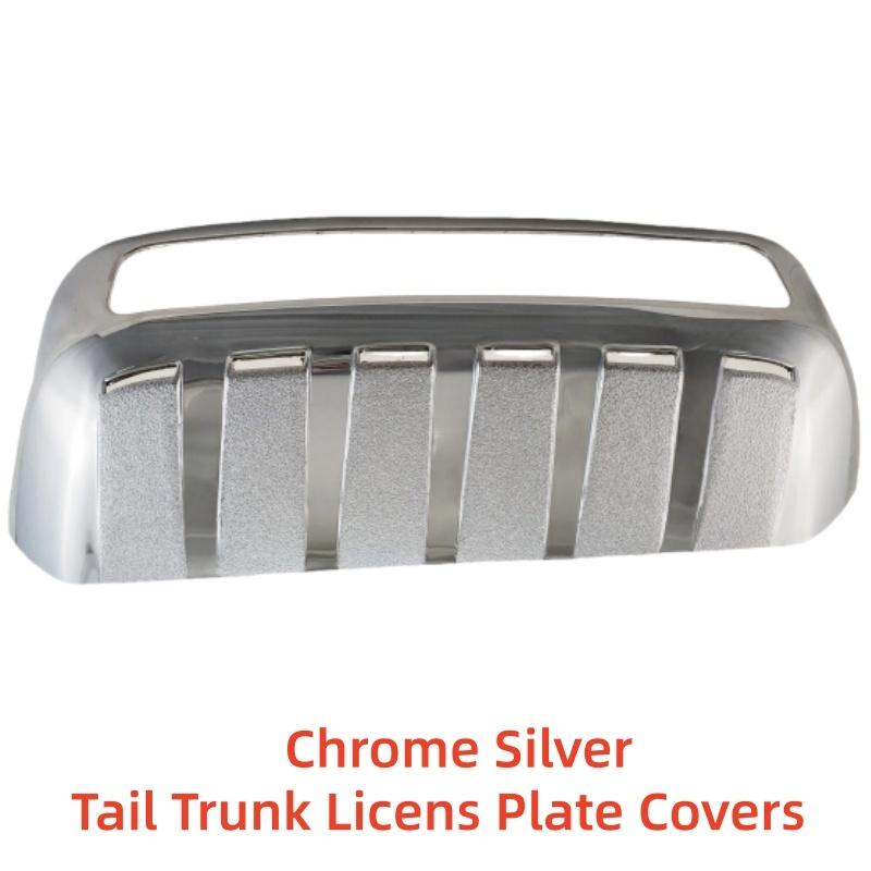 Chrome Car Accessories Tail Trunk Licens Plate Covers Paste Style For Toyota Prado FJ120 4000 2700 2002 2003 2005 2006 2008 2009