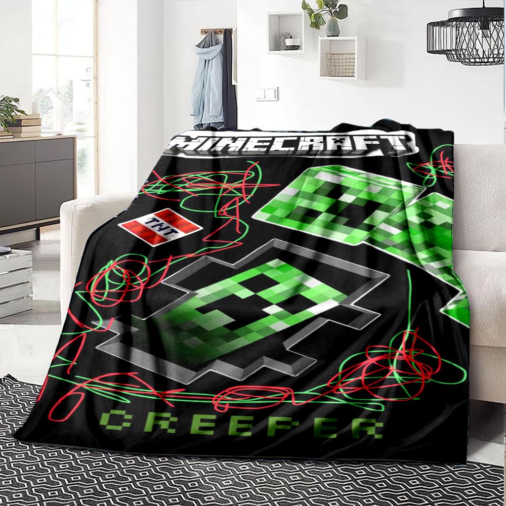 Minecraft Blanket Comfortable Suitable For Seaside Livingroom Office For All Occasions Playful Design Perfect Gift For Relatives And Friends