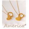 Stainless Steel Heart Ring Pendant Necklace Vintage Romantic Heart Necklace  Couple