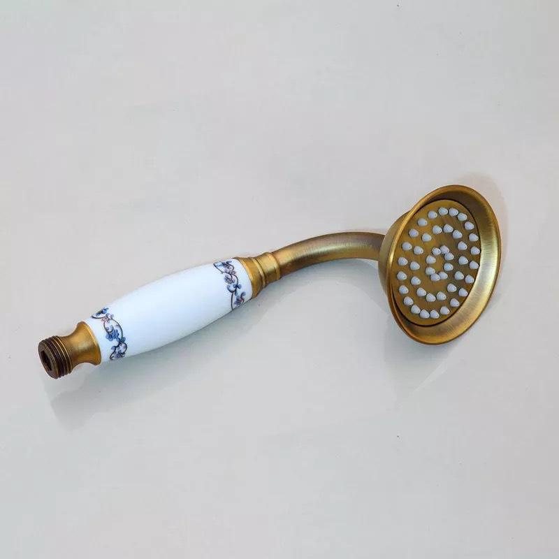 Rose Gold Stainless Steel European-Style Handheld Shower Head with Antique Black Finish