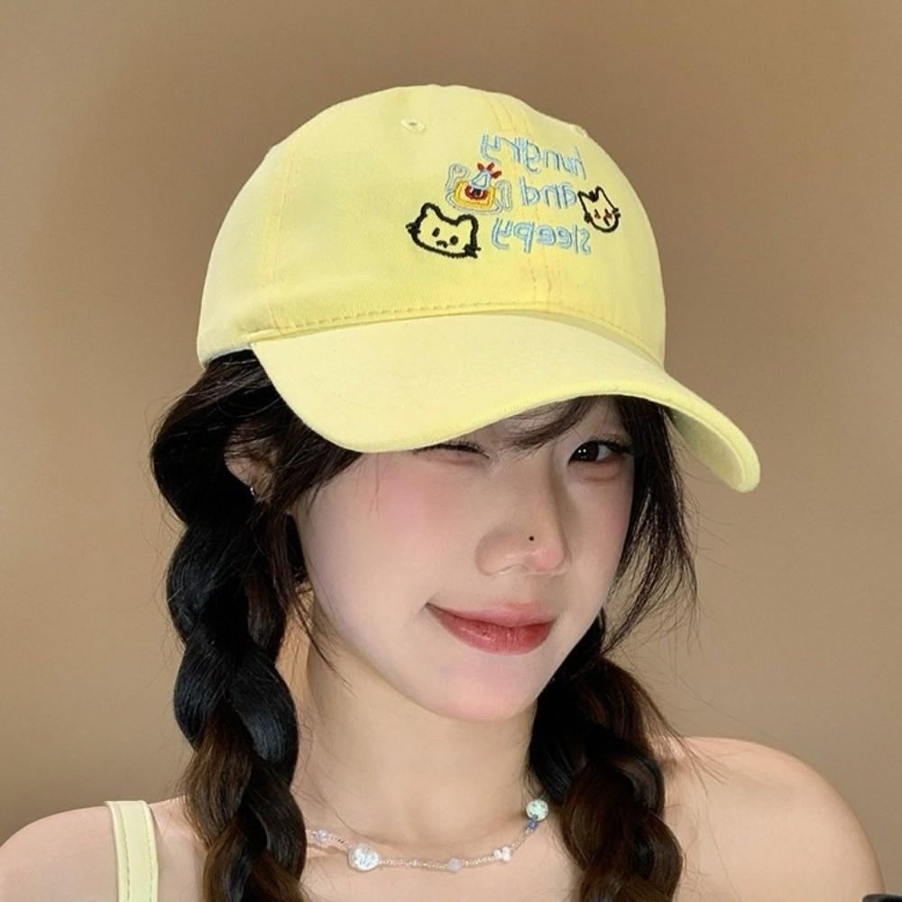Korean Cat Peaked Cap Cotton Snapback Cap Fashion Letter Baseball Cap  Summer