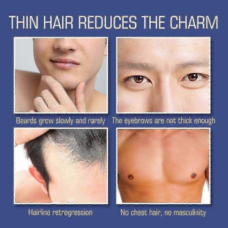 Facial Hair Growth Solution, Care For Men's Facial Hair Growth Solution To Nourish Thick Beard Growth