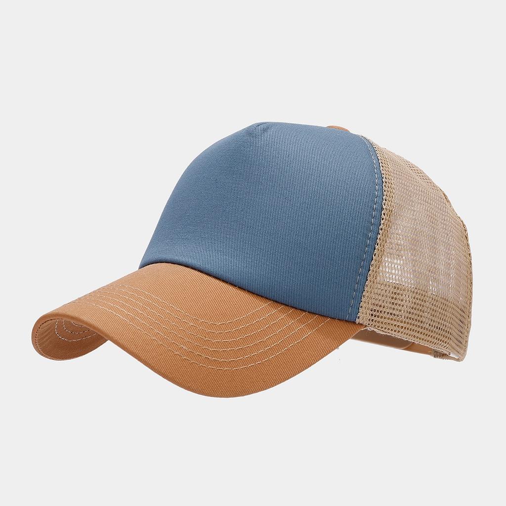 High Quality Low MOQ 5 Panel Unisex Blank Trucker Hats Cotton Fabric Adjustable Size Curved Brim Mesh Baseball Trucker Cap