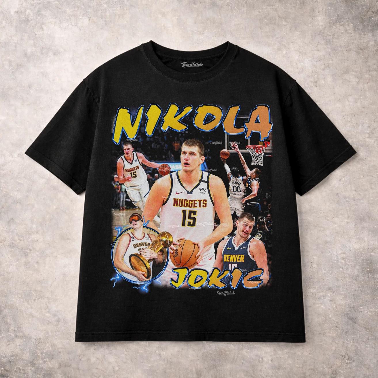 Nikola Jokic T Shirt Denver Nuggets NBA Basketball MVP Champion Graphic Tee XL