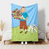 1pc Blanket The Adventures of Tintin2 Print Design, Lightweight Blanket for Sofa, Bed- Soft &Warm, Gift for All Seasons like Christmas, Halloween