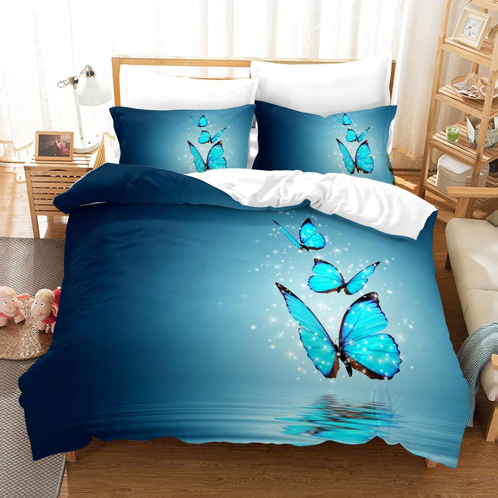Butterfly 3D Digital Printing Kit Quilt Set Three-Piece Set