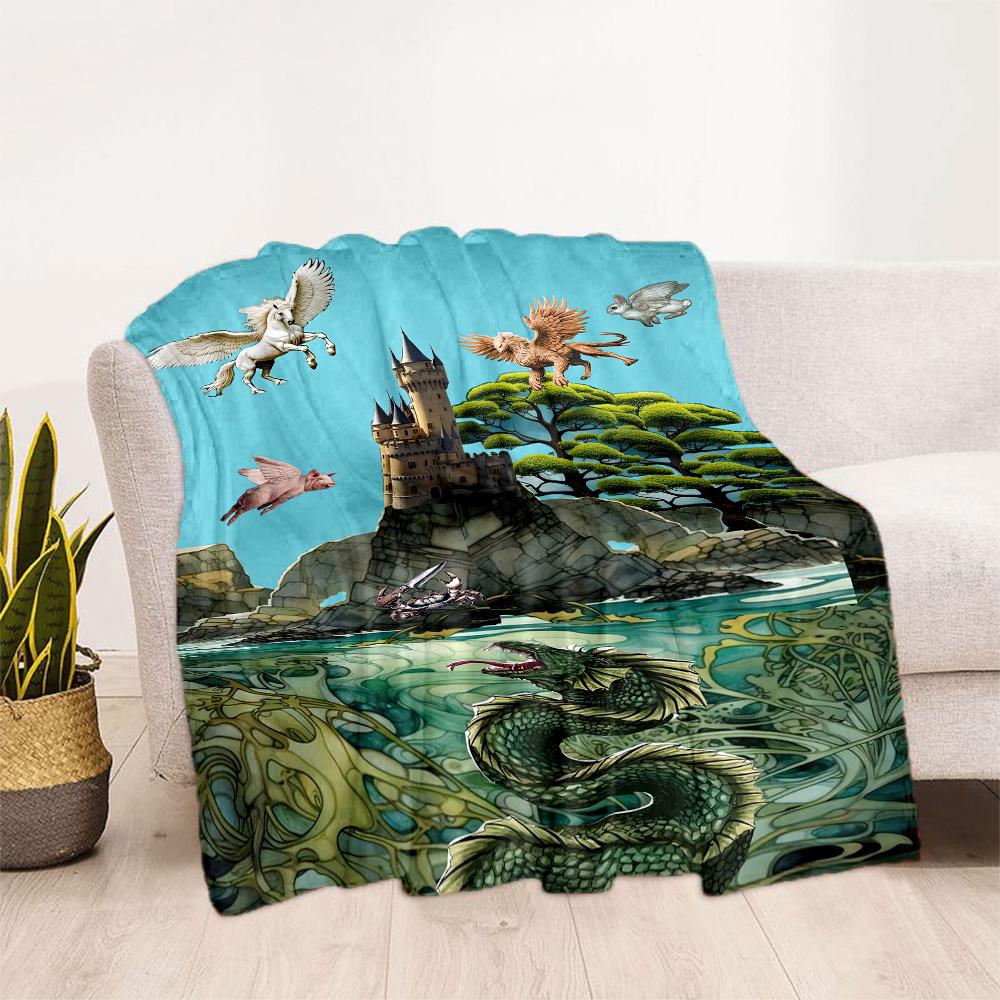 Gothic Style Blanket Soft & Cozy Suitable for Couch Seaside Bed All-Season Use Playful Design Gift for Travel Home Birthdays