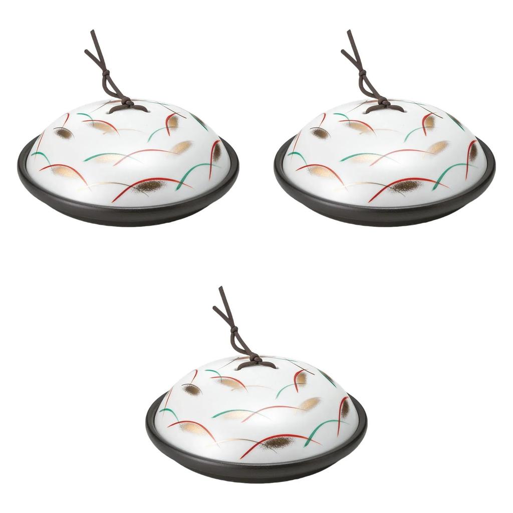 Set of 3 Black Glazed Silver Musashino Ceramic Plates x Ceramic Plates with Reinforced Lids by Setomonohonpo [17 7cm]