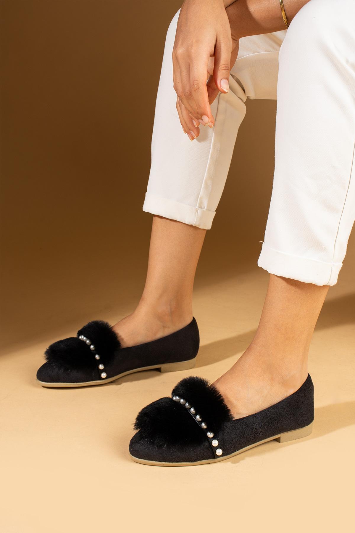 

Жіночі туфлі балетки Feather Pearl Detailed Comfortable Fit 81-8182-24 40 сірий колір