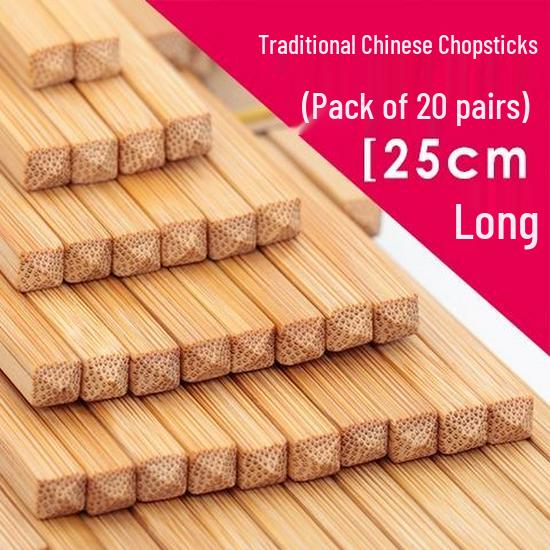 Traditional Unpainted Bamboo Chopsticks - Old Model, Thick Head Design