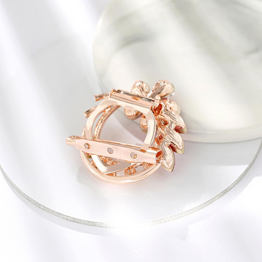 Women Delicate Flower Brooch Fashionable Elegant Scarf Buckle Decoration