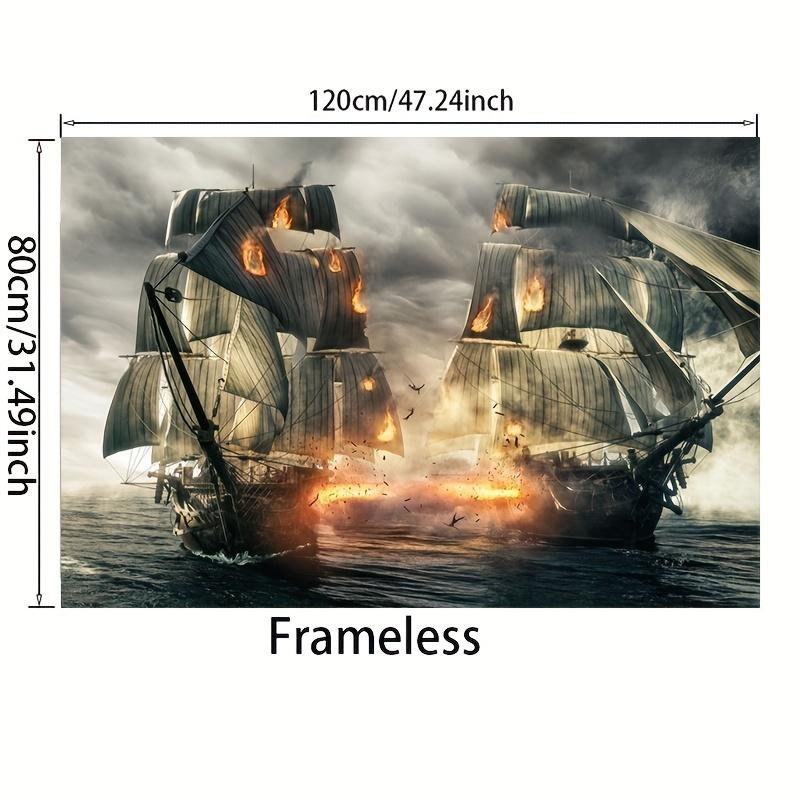 1Pc Canvas Painting Frameless Modern Epic Sea Battle Canvas Painting Art For Living Room Modern Canvas Poster For Bedro