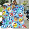 1pc Blanket Paw Patrol characters Print Design, Lightweight Blanket for Sofa, Bed- Soft &Warm, Gift for All Seasons like Christmas, Halloween