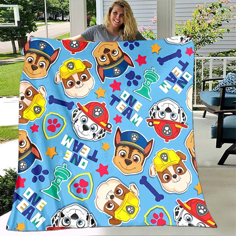 1pc Blanket Paw Patrol characters Print Design, Lightweight Blanket for Sofa, Bed- Soft &Warm, Gift for All Seasons like Christmas, Halloween
